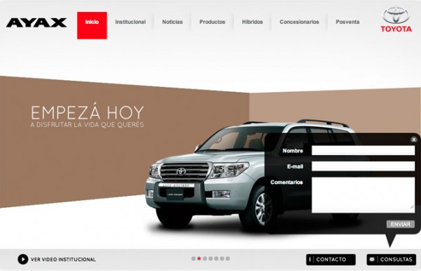 Diseño Web para Ayax Toyota